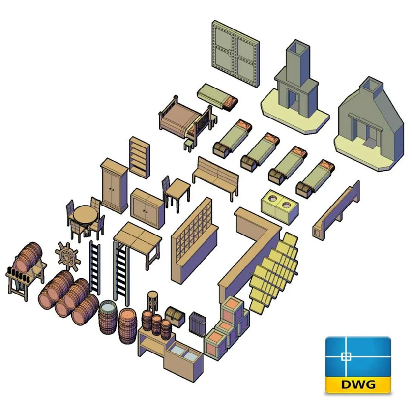 Furniture Blocks 3D